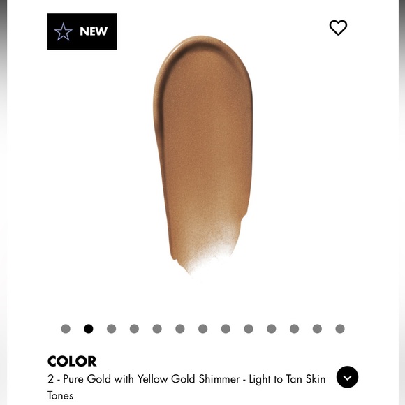 Elf Skin Bronzing Drops in 2 Pure Gold w/yellow gold shimmer light-tan skin tone - Picture 2 of 8